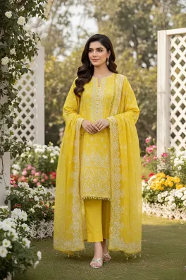 Dar-Al-Fashion 3-Piece Stitched Lawn