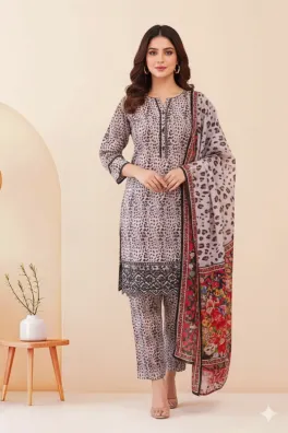 Dar-Al-Fashion 3-Piece Stitched Lawn