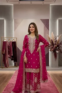 Dar-Al-Fashion Gharara-Shirts Stitched Chiffon