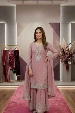 Dar-Al-Fashion Gharara-Shirts Stitched Chiffon