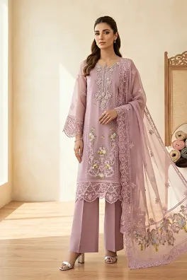 Dar-Al-Fashion 3-Piece Un-stitched Chiffon