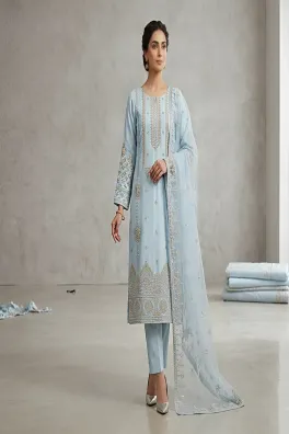 Dar-Al-Fashion 3-Piece Un-stitched Chiffon