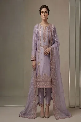 Dar-Al-Fashion 3-Piece Un-stitched Chiffon