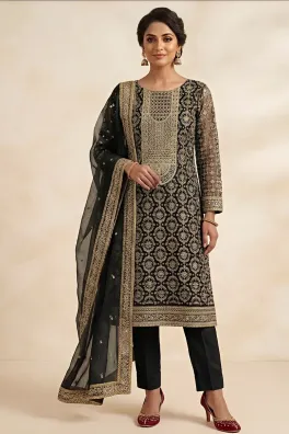 Alam-Fabrics 3-Piece Un-stitched Organza