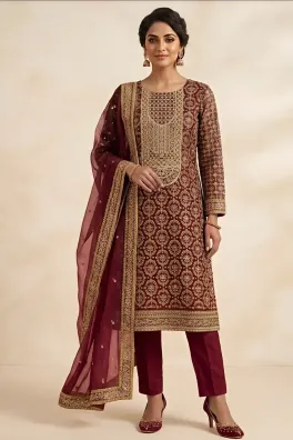 Alam-Fabrics 3-Piece Un-stitched Organza