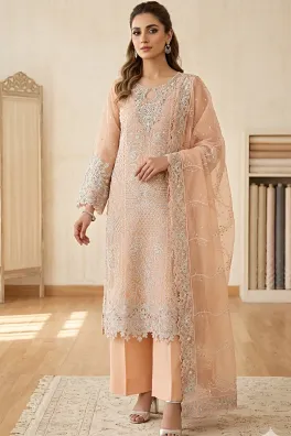 Dar-Al-Fashion 3-Piece Un-stitched Organza