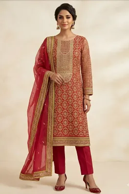 Dar-Al-Fashion 3-Piece Un-stitched Organza