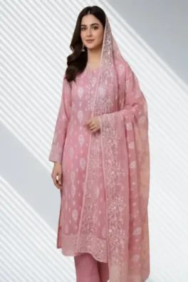 Dar-Al-Fashion 3-Piece Un-stitched Chiffon