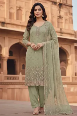 Dar-Al-Fashion 3-Piece Un-stitched Chiffon