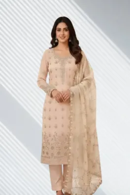 Dar-Al-Fashion 3-Piece Un-stitched Chiffon