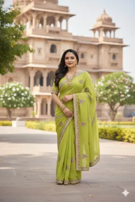 clothing women party wear custom stitch saree jamawar dar al fashion potpourri embroidery heavy multi work mehndi