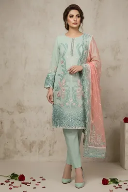 Dar-Al-Fashion 3-Piece Stitched Chiffon