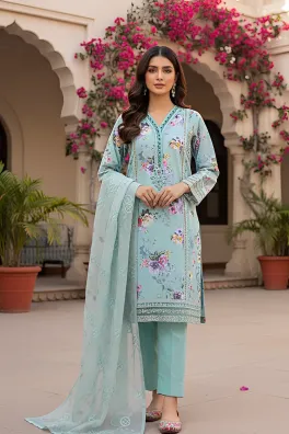 Dar-Al-Fashion 3-Piece Stitched Organza