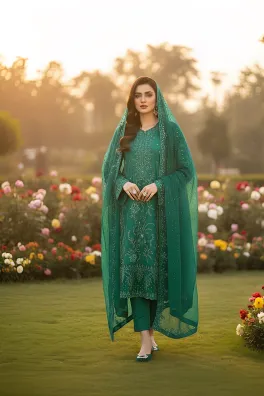 Alam-Fabrics 3-Piece Stitched Chiffon